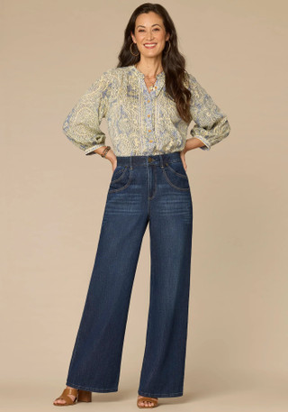 Thumbnail 6: Democracy Women's 3/4 Sleeve Stand Collar Woven Top 