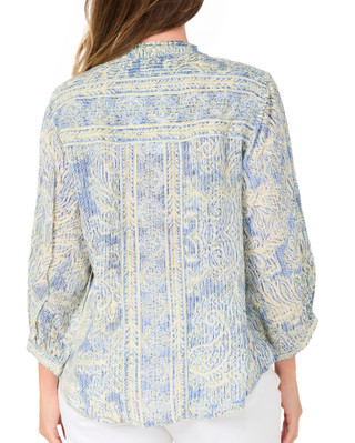Thumbnail 7: Democracy Women's 3/4 Sleeve Stand Collar Woven Top 