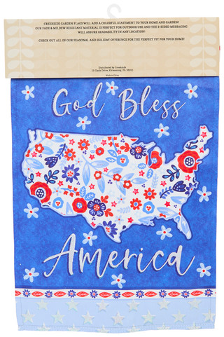 Thumbnail 2: Carson Home Accents God Bless America Glitter Garden Flag 