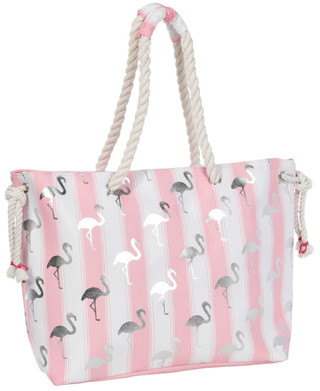 Thumbnail 3: Sun N' Sand Flamingo Stripe Beach Tote Bag 