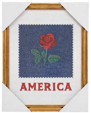 Thumbnail 1: Six Trees 11x14 Denim Rose America Wall Art 