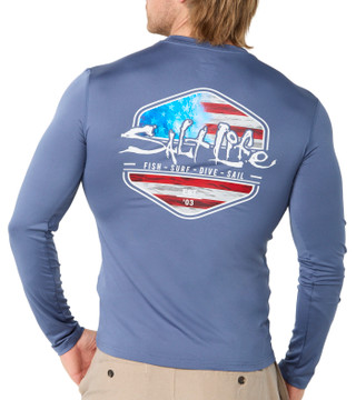 Thumbnail 2: Salt Life Men's Outdoor Long Sleeve Performance Shirt 