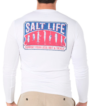 Thumbnail 2: Salt Life Men's Outdoor Long Sleeve Sardine Performance Shirt 
