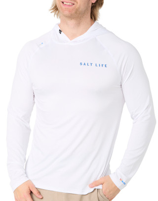 Thumbnail 1: Salt Life Men's Outdoor Long Sleeve Hooded Performance Shirt 