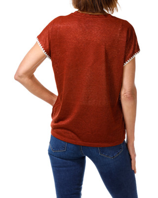 Thumbnail 2: BOBEAU Women's Whip Stitch V-Neck Top with Pocket 