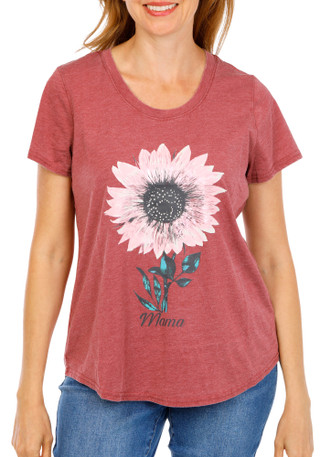Thumbnail 1: Sable Sky Women's Mama Flower Graphic Tee 