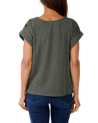 Thumbnail 2: Set The Stage Women's Ribbed Tie Front Top 