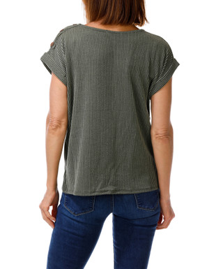 Thumbnail 4: Set The Stage Women's Ribbed Tie Front Top 