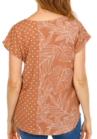 Thumbnail 2: Anneliese Women's Tropical & Polka Dot Block Top 