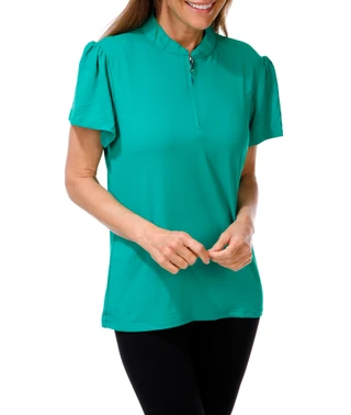 Thumbnail 1: Emerald Eighteen Women's Active Quarter Zip Polo Top  