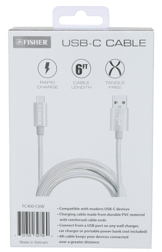 Thumbnail 2: Fisher 6 ft Braided USB-C Cable 