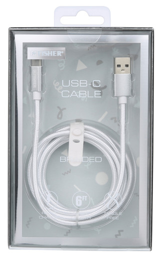Thumbnail 1: Fisher 6 ft Braided USB-C Cable 