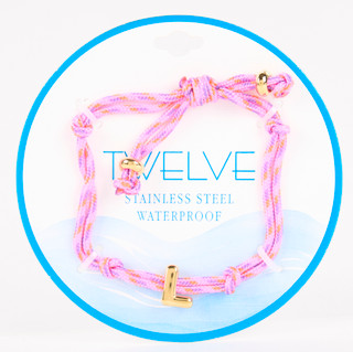 Thumbnail 2: TWELVE Waterproof Initial L Corded Bracelet 