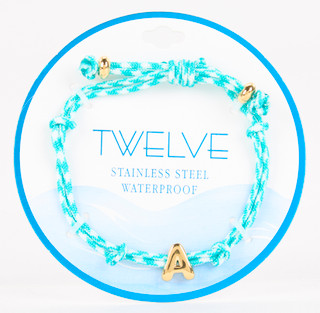 Thumbnail 2: TWELVE Waterproof Initial A Corded Bracelet 