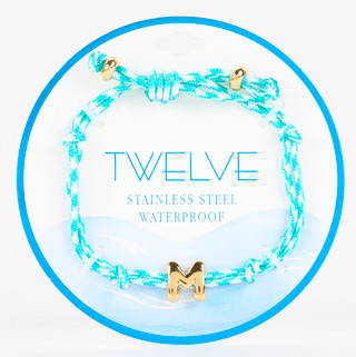 Thumbnail 2: TWELVE Waterproof Initial M Corded Bracelet 