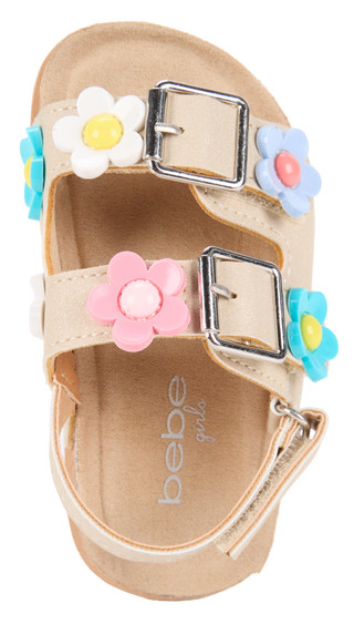 Thumbnail 2: Bebe Toddler Girl's Floral Appliques Sandals 