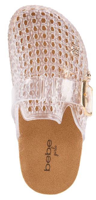 Thumbnail 2: Bebe Girl's Jelly Footbed Mules 