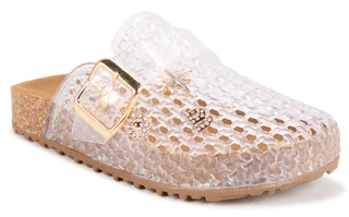 Thumbnail 1: Bebe Girl's Jelly Footbed Mules 