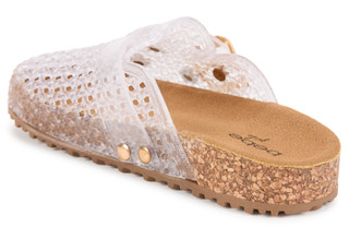 Thumbnail 4: Bebe Girl's Jelly Footbed Mules 