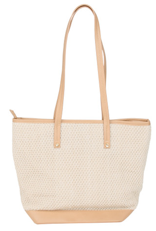 Thumbnail 1: Catherine Malandrino Straw Look Canvas Tote 