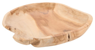 Thumbnail 1: TRIOBRO 16x14 Teak Wood Decorative Bowl 