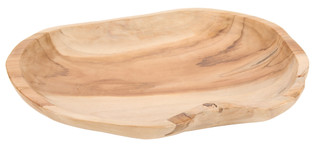 Thumbnail 2: TRIOBRO 16x14 Teak Wood Decorative Bowl 