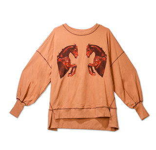 Thumbnail 1: Fantastic Fawn Women's Oversized Horse Sweatshirt 