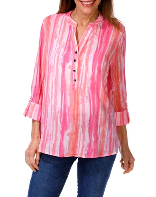 Thumbnail 1: Kate Park Women's Stripe Print Top  