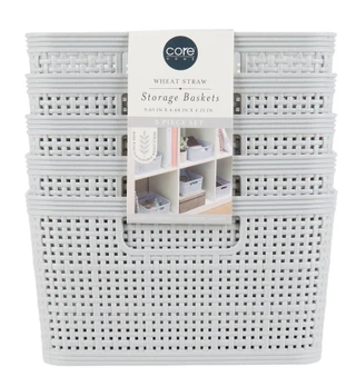 Thumbnail 1: CORE HOME 5 Pk Wheat Straw Storage Baskets  