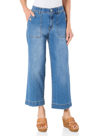 Thumbnail 1: Curve Women's Wide Leg Crop Jeans  