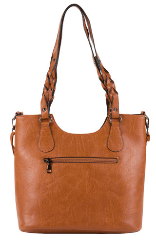 Thumbnail 2: Sam & Hadley Embossed Paisley Cognac Tote Bag 
