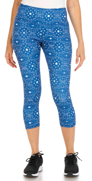 Thumbnail 2: VOGO Women's Active Mosaic Print Capri Leggings 