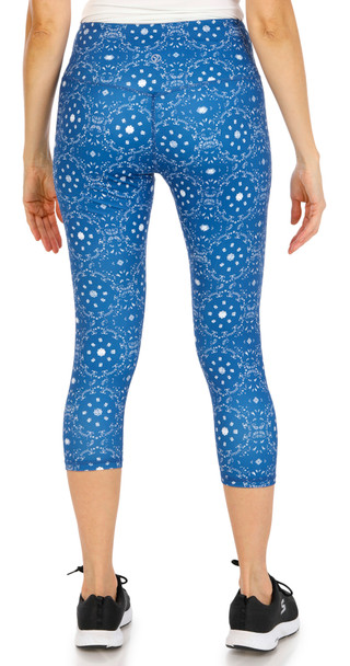 Thumbnail 3: VOGO Women's Active Mosaic Print Capri Leggings 