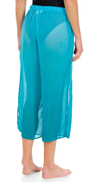 Thumbnail 2: Bleu Rod Beattie Women's String Tie Tassel Side Slit Cover Up Pants 