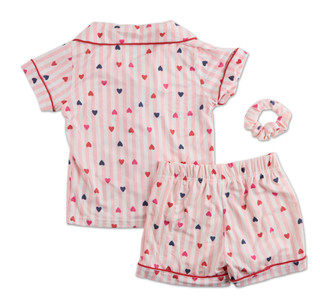 Thumbnail 2: Jessica Simpson Little Girls 2 Pc Pajama Shorts Set with Scrunchie 