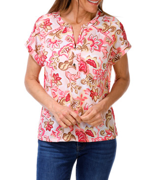 Thumbnail 1: Kate Park Women's Petite Floral Print Top 