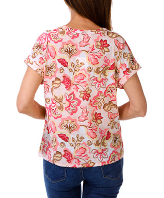 Thumbnail 2: Kate Park Women's Petite Floral Print Top 