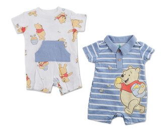 Thumbnail 1: Disney Baby Baby Boys 2 Pk Winnie the Pooh Rompers 