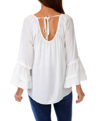 Thumbnail 2: Hester & Orchard Women's Solid Ruffle Blouse 