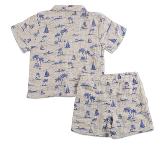 Thumbnail 2: Ben Sherman Little Boys 2 Pc Sailboat Shorts Set 