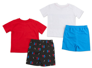Thumbnail 2: Disney Toddler Boys 4 Pc Americana Lightning McQueen Shorts Sets 