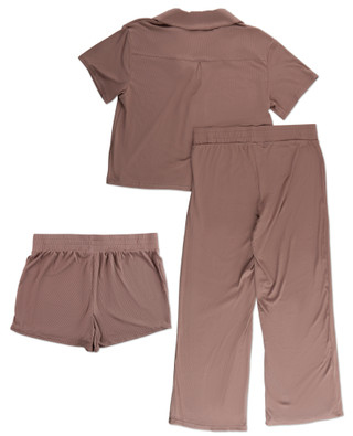 Thumbnail 2: BCBG Women's 3 Pc Ribbed Lounge Set 