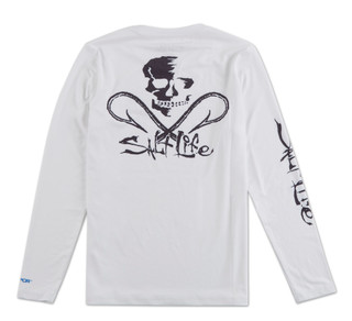 Thumbnail 2: Salt Life Boys Long Sleeve UV 50 Skull Performance Tee 