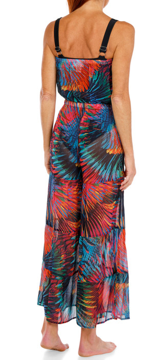 Thumbnail 2: Bleu Rod Beattie Women's Tropical Tiered Cover Up Jumpsuit 