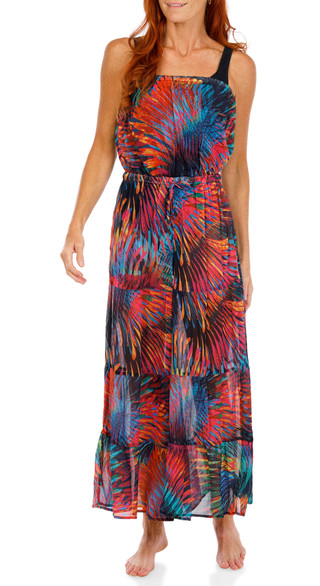 Thumbnail 1: Bleu Rod Beattie Women's Tropical Tiered Cover Up Jumpsuit 