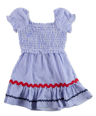 Thumbnail 1: Love Squared Girls Little Girls Americana Smocked Ric Rac Dress 