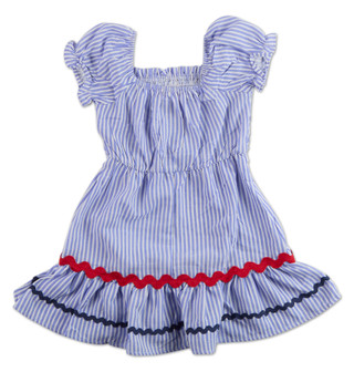 Thumbnail 2: Love Squared Girls Little Girls Americana Smocked Ric Rac Dress 
