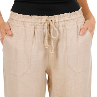 Thumbnail 2: Cisono Women's Waist Tie Linen Airflow Beach Pants 