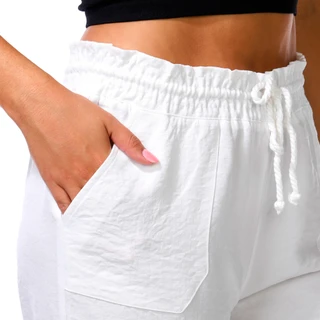 Thumbnail 2: Cisono Women's Waist Tie Linen Airflow Beach Pants 