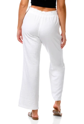 Thumbnail 3: Cisono Women's Waist Tie Linen Airflow Beach Pants 